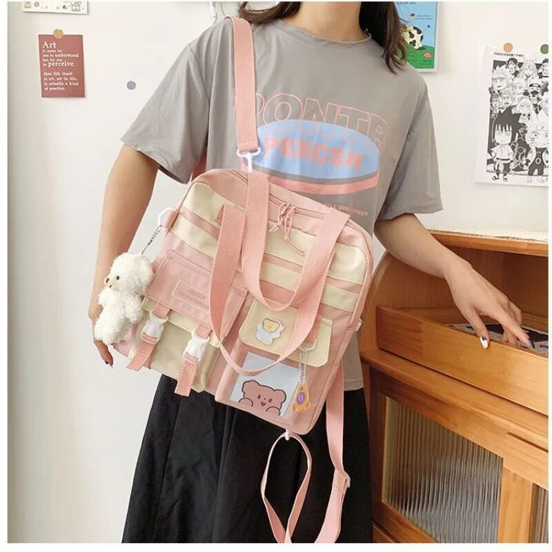 Apmācības Somas Sieviešu Crossbody Soma Studentu Liela ietilpība Plecu klases soma Pārnēsājama mācību soma Pārnēsājama soma