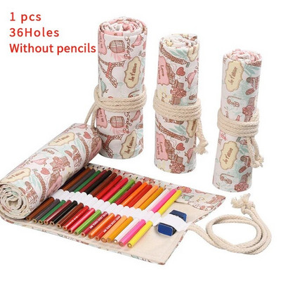 24/12/36/48/72 Τρύπα πολύχρωμη υφασμάτινη μολυβοθήκη Antique Aesthetics Stationery Cosmetic Pencil Storage Bag Stationery Box 050045