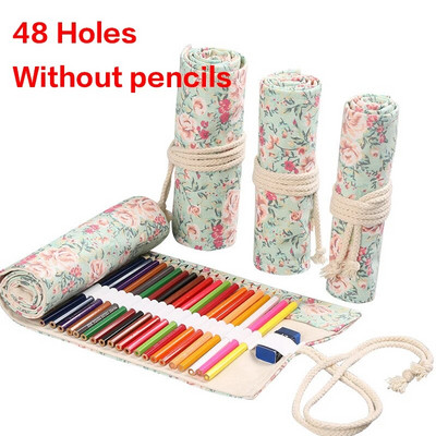 24/12/36/48/72 Τρύπα πολύχρωμη υφασμάτινη μολυβοθήκη Antique Aesthetics Stationery Cosmetic Pencil Storage Bag Stationery Box 050045