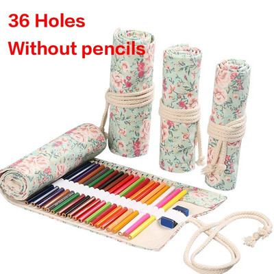 24/12/36/48/72 Τρύπα πολύχρωμη υφασμάτινη μολυβοθήκη Antique Aesthetics Stationery Cosmetic Pencil Storage Bag Stationery Box 050045