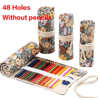 24/12/36/48/72 Τρύπα πολύχρωμη υφασμάτινη μολυβοθήκη Antique Aesthetics Stationery Cosmetic Pencil Storage Bag Stationery Box 050045