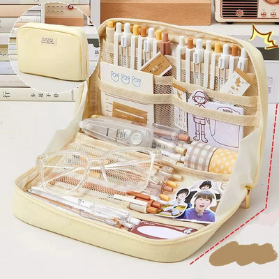 Сладки калъфи за моливи Голям капацитет Kawaii чанта Кутия за чанта за момичета Завръщане в училище Пособия Японски корейски офис канцеларски материали