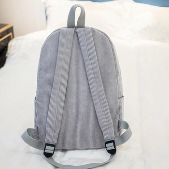 Дамска раница Дизайн на кадифе Ученически раници за тийнейджърки Ученическа чанта Раница на райета Пътни чанти Чанта за носене Mochila