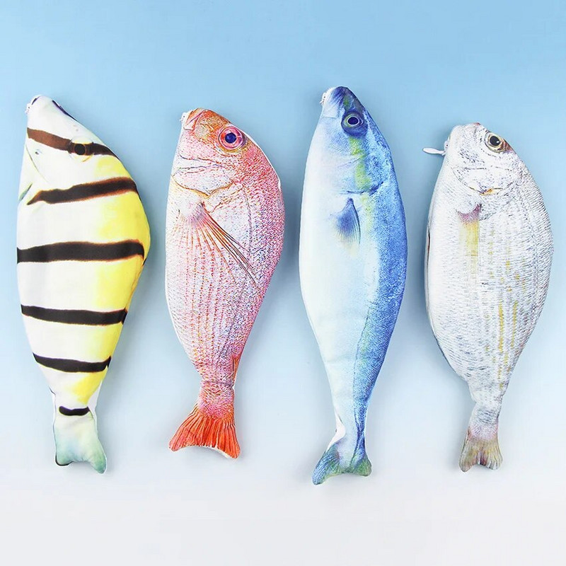 1PC Creative Fish Shape Pencil Cawaii Korea Style Auduma Zīmuļi Somas Skolas piederumi Kancelejas piederumi Karstās pildspalvas kaste