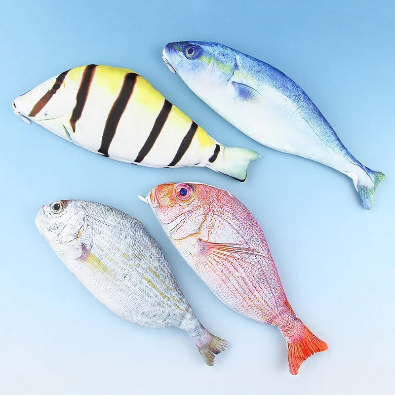 1PC Creative Fish Shape Pencil Cawaii Korea Style Auduma Zīmuļi Somas Skolas piederumi Kancelejas piederumi Karstās pildspalvas kaste