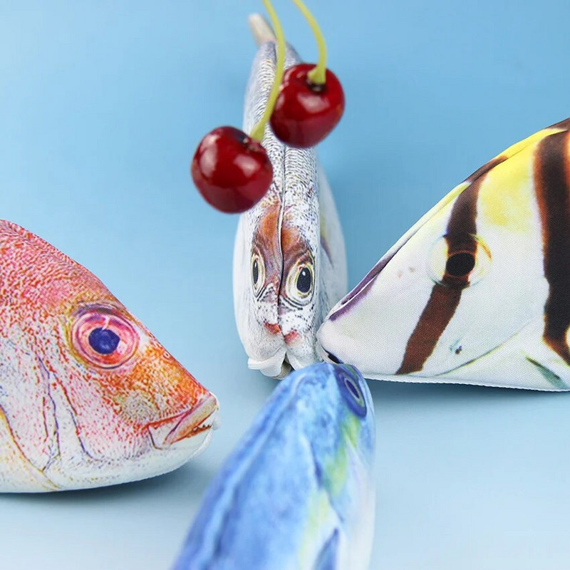 1PC Creative Fish Shape Pencil Cawaii Korea Style Auduma Zīmuļi Somas Skolas piederumi Kancelejas piederumi Karstās pildspalvas kaste