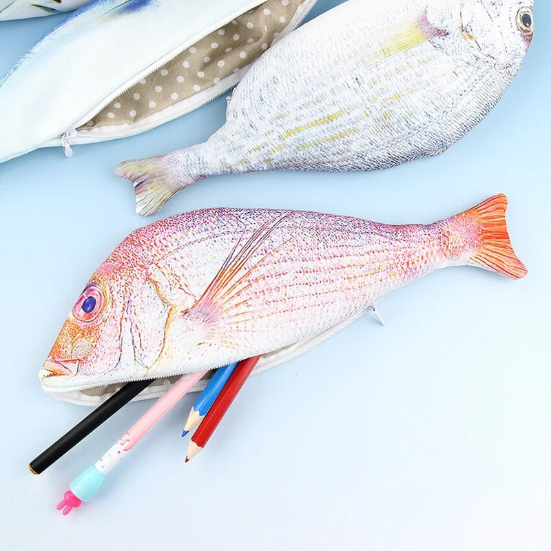 1PC Creative Fish Shape Pencil Cawaii Korea Style Auduma Zīmuļi Somas Skolas piederumi Kancelejas piederumi Karstās pildspalvas kaste