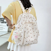 Broderie personalizată Nume Rucsac Floral Rucsac Kawaii de școală pentru fete, Rucsac ocazional pentru femei Rucsac rucsac Genți de mână