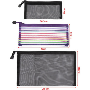 Нова обикновена прозрачна мрежеста чанта за съхранение на козметика Прозрачен калъф за молив с цип Найлонова торбичка за грим Преносима чанта за пътни тоалетни принадлежности