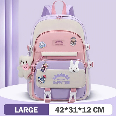 Rucsac japonez pentru fete de liceu Genți de școală pentru fete adolescente, rucsac Kawaii cu mai multe buzunare, geantă drăguță pentru cărți Mochila