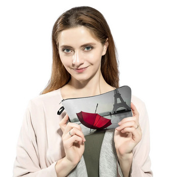 Червен ретро моден органайзер Козметични чанти за печат Пеперуда Пиано Водоустойчива чанта за грим Гореща разпродажба Тоалетни моливи с цип