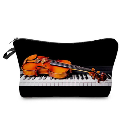 Red Retro Fashion Organizer Kosmētikas maisiņi Drukāšanai Butterfly Piano Ūdensizturīgs kosmētikas maisiņš Hot Sale Rāvējslēdzēja tualetes piederumu zīmuļu futrāļi