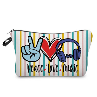 Red Retro Fashion Organizer Kosmētikas maisiņi Drukāšanai Butterfly Piano Ūdensizturīgs kosmētikas maisiņš Hot Sale Rāvējslēdzēja tualetes piederumu zīmuļu futrāļi