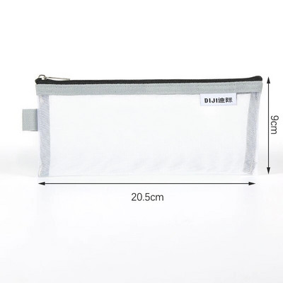 Vienkāršs caurspīdīgs sietveida zīmuļu futrālis Biroja studentu penāļi Skolas piederumu pildspalvu kastītei