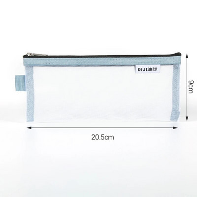 Vienkāršs caurspīdīgs sietveida zīmuļu futrālis Biroja studentu penāļi Skolas piederumu pildspalvu kastītei