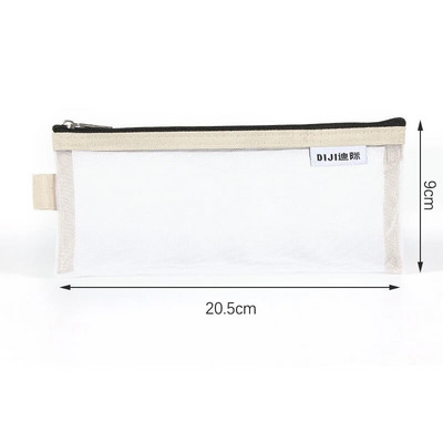 Vienkāršs caurspīdīgs sietveida zīmuļu futrālis Biroja studentu penāļi Skolas piederumu pildspalvu kastītei