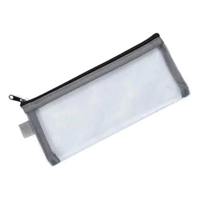 Vienkāršs caurspīdīgs sietveida zīmuļu futrālis Biroja studentu penāļi Skolas piederumu pildspalvu kastītei