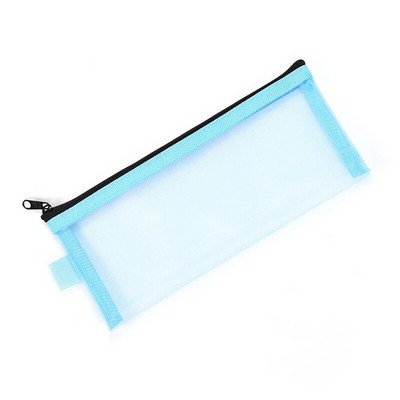 Vienkāršs caurspīdīgs sietveida zīmuļu futrālis Biroja studentu penāļi Skolas piederumu pildspalvu kastītei