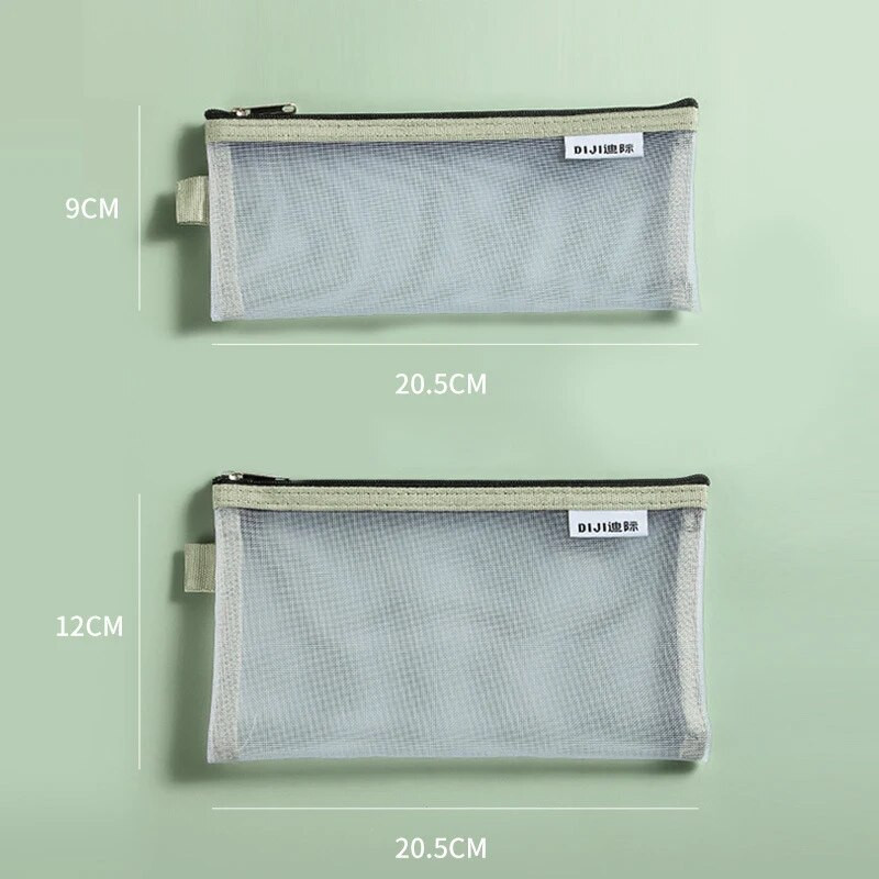 Vienkāršs caurspīdīgs sietveida zīmuļu futrālis Biroja studentu penāļi Skolas piederumu pildspalvu kastītei