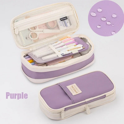 Aranyos összehajtható tolltartó, nagy kapacitású tolltáska tolltartó Írószer-íróasztal-szervező Kawaii iskolai kellékek diákoknak