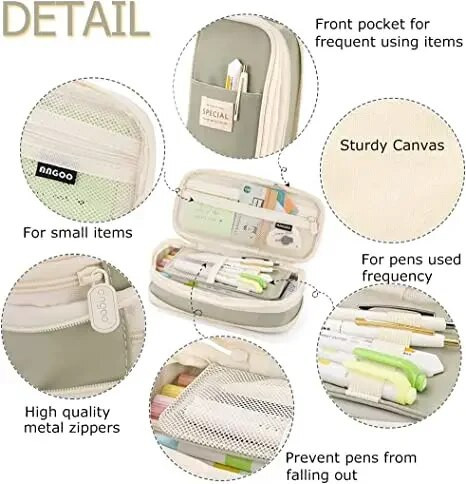 Aranyos összehajtható tolltartó, nagy kapacitású tolltáska tolltartó Írószer-íróasztal-szervező Kawaii iskolai kellékek diákoknak