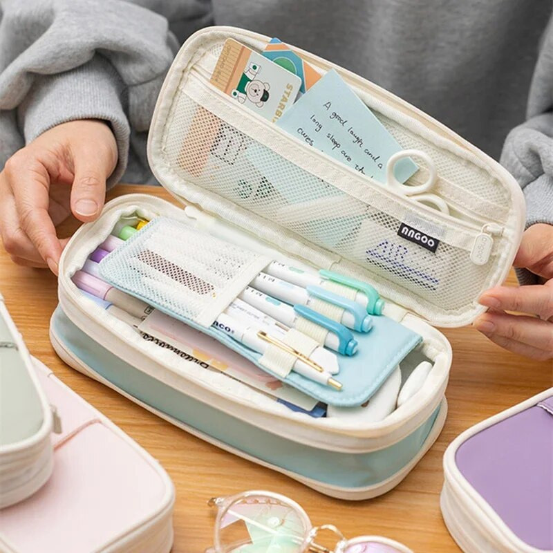 Aranyos összehajtható tolltartó, nagy kapacitású tolltáska tolltartó Írószer-íróasztal-szervező Kawaii iskolai kellékek diákoknak