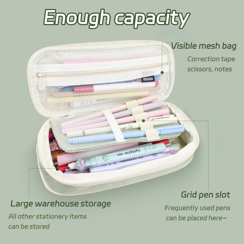 kawaii Penālis Lielas ietilpības zīmuļu kastīte Maciņa Turētājs Kaste Biroja skolas piederumi bērniem skaistas kancelejas preces Organizatoriem Dāvana