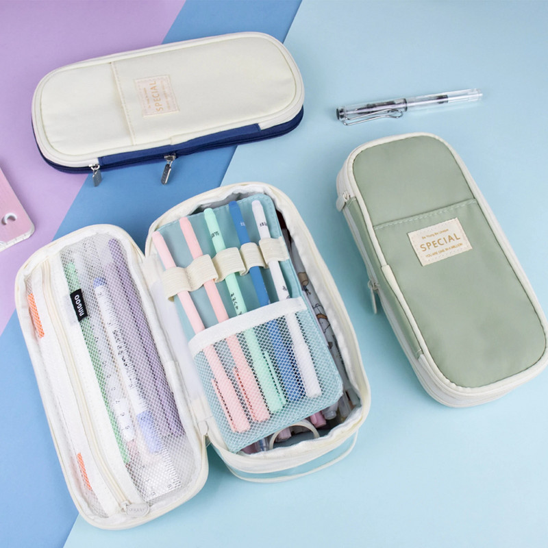 kawaii Penālis Lielas ietilpības zīmuļu kastīte Maciņa Turētājs Kaste Biroja skolas piederumi bērniem skaistas kancelejas preces Organizatoriem Dāvana