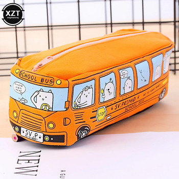 Χαριτωμένη μολυβοθήκη Λεωφορείο Καμβάς γραφικής ύλης Τσάντα στυλό Μεγάλης χωρητικότητας Σχολική μολυβοθήκη για παιδιά Θήκη στυλό Kawaii Μαθητικά δώρα