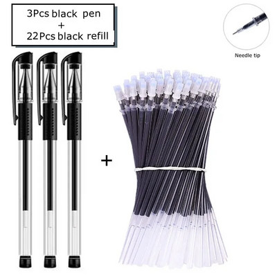 Set gel olovki Školski pribor Crna Plava Crvena Tinta Boja 0,5 mm Kemijska olovka Kawaii Pen Alat za pisanje Školski uredski pribor