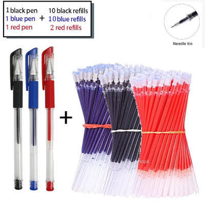 Set gel olovki Školski pribor Crna Plava Crvena Tinta Boja 0,5 mm Kemijska olovka Kawaii Pen Alat za pisanje Školski uredski pribor