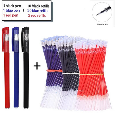 Set gel olovki Školski pribor Crna Plava Crvena Tinta Boja 0,5 mm Kemijska olovka Kawaii Pen Alat za pisanje Školski uredski pribor