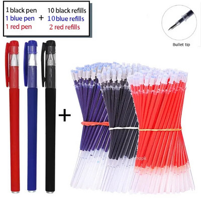 Set gel olovki Školski pribor Crna Plava Crvena Tinta Boja 0,5 mm Kemijska olovka Kawaii Pen Alat za pisanje Školski uredski pribor