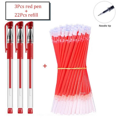 Set gel olovki Školski pribor Crna Plava Crvena Tinta Boja 0,5 mm Kemijska olovka Kawaii Pen Alat za pisanje Školski uredski pribor