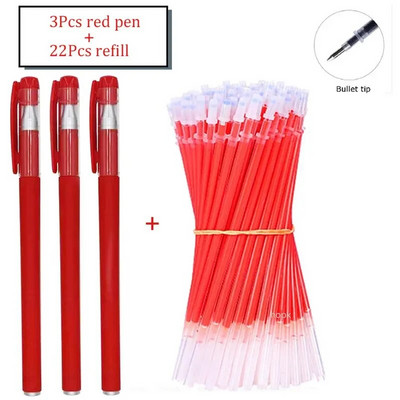 Set gel olovki Školski pribor Crna Plava Crvena Tinta Boja 0,5 mm Kemijska olovka Kawaii Pen Alat za pisanje Školski uredski pribor