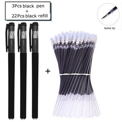 Set gel olovki Školski pribor Crna Plava Crvena Tinta Boja 0,5 mm Kemijska olovka Kawaii Pen Alat za pisanje Školski uredski pribor