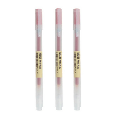 1/3 gab./komplekts Kawaii MUJIs gēla pildspalva melna/sarkana/zila 0,38 mm 0,5 mm tinte Japānas krāsu pildspalva Office School lodīšu pildspalva japāņu kancelejas preces