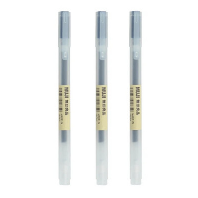 1/3 gab./komplekts Kawaii MUJIs gēla pildspalva melna/sarkana/zila 0,38 mm 0,5 mm tinte Japānas krāsu pildspalva Office School lodīšu pildspalva japāņu kancelejas preces