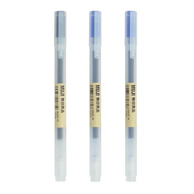 1/3 gab./komplekts Kawaii MUJIs gēla pildspalva melna/sarkana/zila 0,38 mm 0,5 mm tinte Japānas krāsu pildspalva Office School lodīšu pildspalva japāņu kancelejas preces
