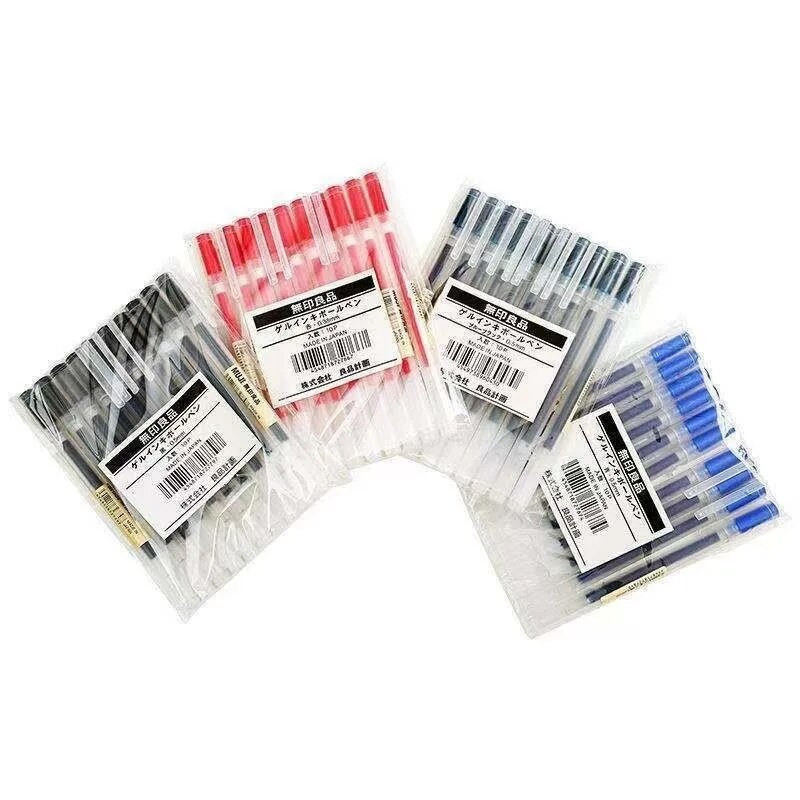 1/3 gab./komplekts Kawaii MUJIs gēla pildspalva melna/sarkana/zila 0,38 mm 0,5 mm tinte Japānas krāsu pildspalva Office School lodīšu pildspalva japāņu kancelejas preces