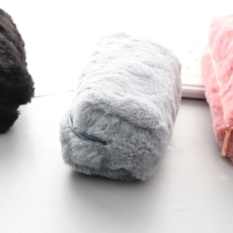 Χαριτωμένη μονόχρωμη βελούδινη μολυβοθήκη για κορίτσια Τσάντα μολυβιού χαρτικά Μολυβοθήκη Kawaii Σχολικά είδη