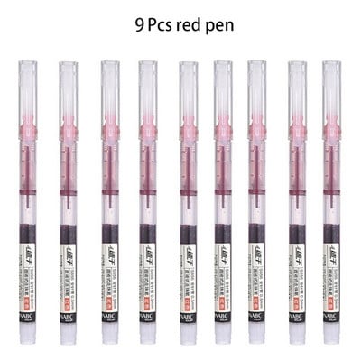 Ātri žūstošs gēla pildspalvu komplekts Skolas biroja žurnāli Zīmēšanas mākslas marķieri Taisni šķidri rullīšu pildspalvas ritināmie lodīšu pildspalvas