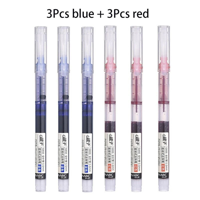 Ātri žūstošs gēla pildspalvu komplekts Skolas biroja žurnāli Zīmēšanas mākslas marķieri Taisni šķidri rullīšu pildspalvas ritināmie lodīšu pildspalvas
