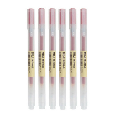 6/8gab./komplekts Kawaii MUJIs gēla pildspalva melna/sarkana/zila 0.38mm 0.5mm tinte Japānas krāsu pildspalva Office School lodīšu pildspalva japāņu kancelejas preces