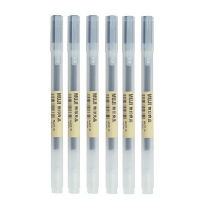 6/8gab./komplekts Kawaii MUJIs gēla pildspalva melna/sarkana/zila 0.38mm 0.5mm tinte Japānas krāsu pildspalva Office School lodīšu pildspalva japāņu kancelejas preces