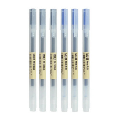 6/8gab./komplekts Kawaii MUJIs gēla pildspalva melna/sarkana/zila 0.38mm 0.5mm tinte Japānas krāsu pildspalva Office School lodīšu pildspalva japāņu kancelejas preces