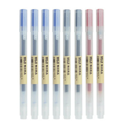 6/8gab./komplekts Kawaii MUJIs gēla pildspalva melna/sarkana/zila 0.38mm 0.5mm tinte Japānas krāsu pildspalva Office School lodīšu pildspalva japāņu kancelejas preces