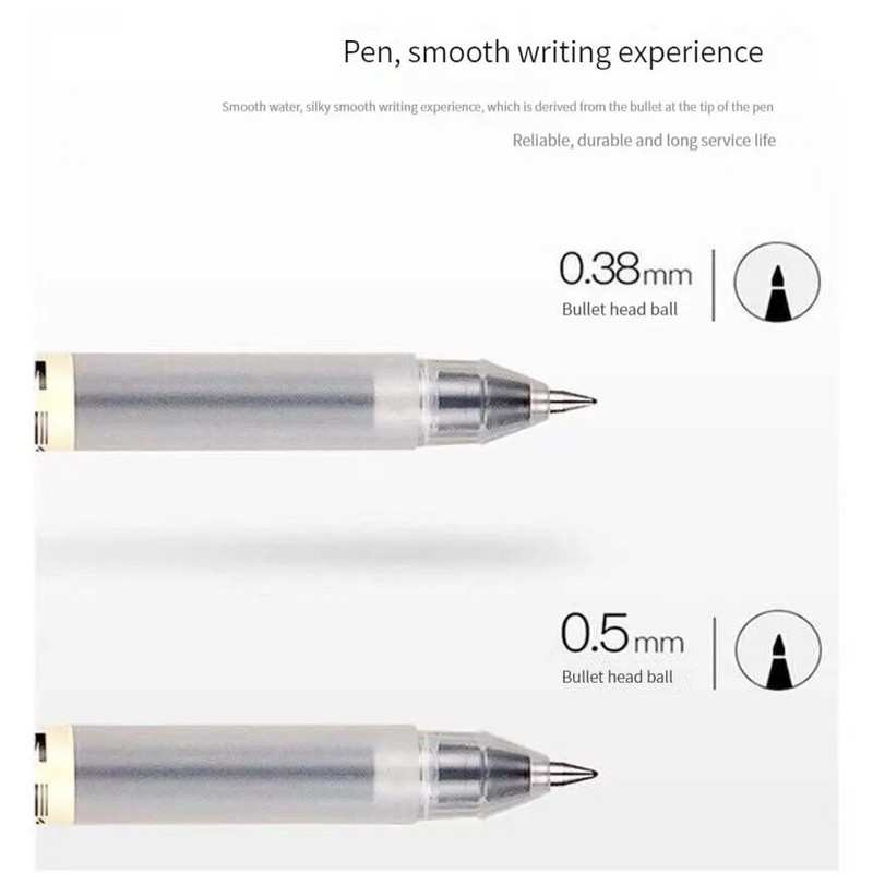 6/8gab./komplekts Kawaii MUJIs gēla pildspalva melna/sarkana/zila 0.38mm 0.5mm tinte Japānas krāsu pildspalva Office School lodīšu pildspalva japāņu kancelejas preces