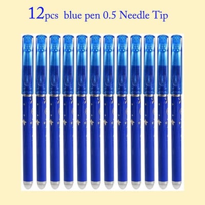 12 gab. Izdzēšama gēla pildspalva zila melna sarkana tinte 0,5 0,38 mm mazgājams rokturis lodīšu pildspalvas adatas uzgaļa skolēns skices rakstīšanai