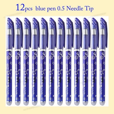 12 gab. Izdzēšama gēla pildspalva zila melna sarkana tinte 0,5 0,38 mm mazgājams rokturis lodīšu pildspalvas adatas uzgaļa skolēns skices rakstīšanai